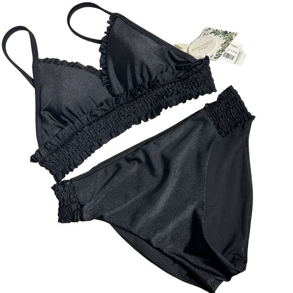 Chelsea & Violet Girls Black Two Piece Bikini Swimsuit Size 16 NWT - Picture 1 of 6